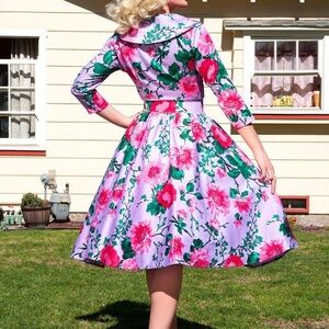 Pinup Couture Birdie Dress in Lavender XL NO BELT